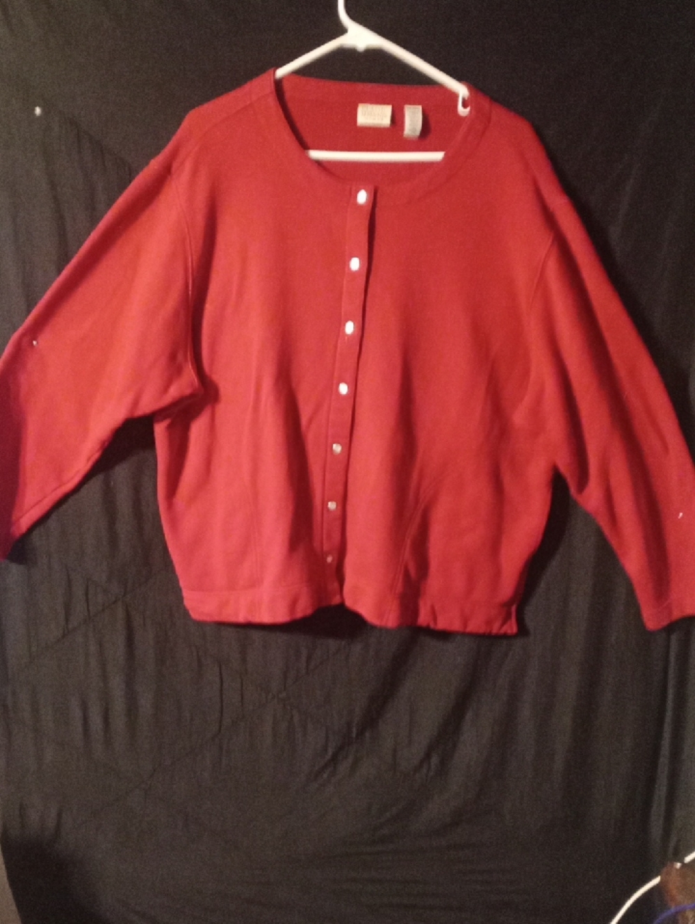 Classic Brick-Red Button Cardigan